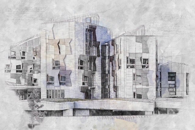 建筑 插画 简约 线条
